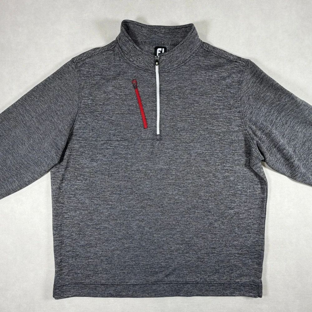 FootJoy Mens XXL Trump National Charlotte Quarter Zip Pullover Gray Heather